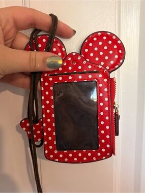 Disney Mickey Mouse Red Polka Dot Character ID Card Holder wallet parks